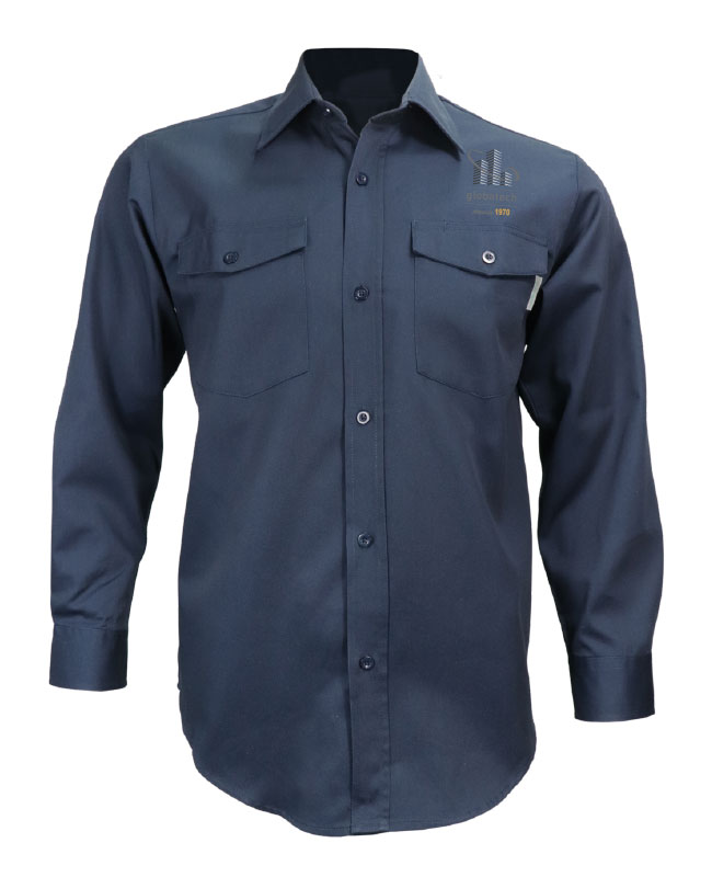 GLOBATECH - 625 Work Shirt L.S. Unisex (NAVY) - 13122 (AVG) + 13127 (NUQUE)