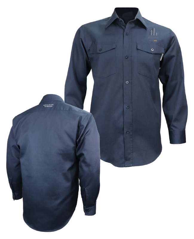 GLOBATECH - 625 Work Shirt L.S. Unisex (NAVY) - 13122 (AVG) + 13127 (NUQUE)