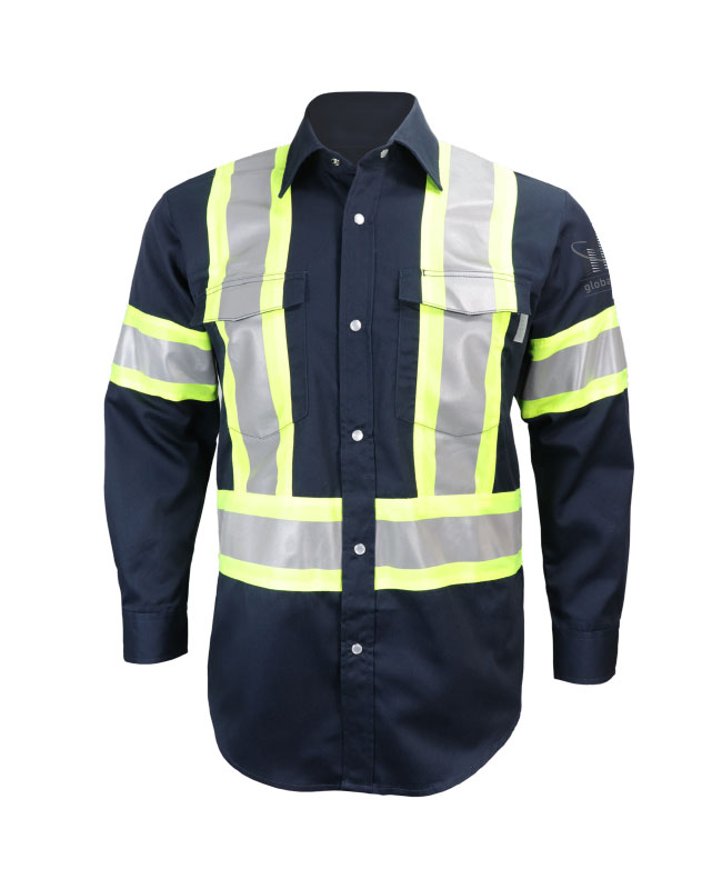 GESTI-CLEAN - 625SX4 Work Shirt L.S. Unisex Snaps (NAVY) - 13122-4 (MG) + 13127 (NUQUE)
